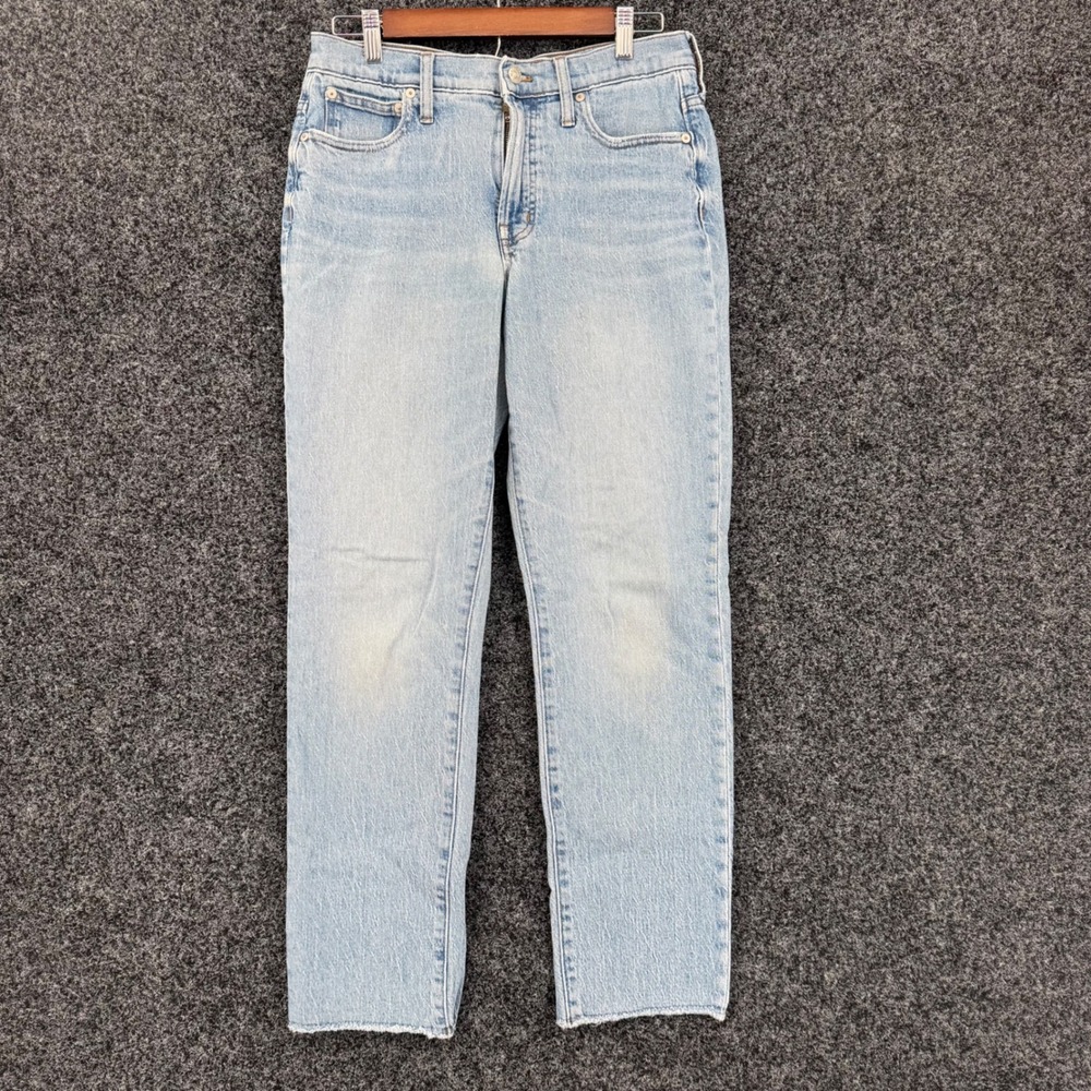 Madewell Mid-Rise Perfect Vintage Jeans Light Wash Raw Hem 27 Tall CKP457650000